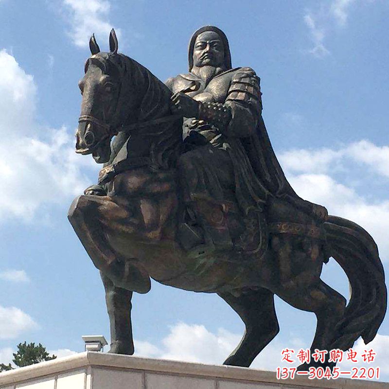 湖北成吉思汗驰骋铜像象征着不朽的传奇