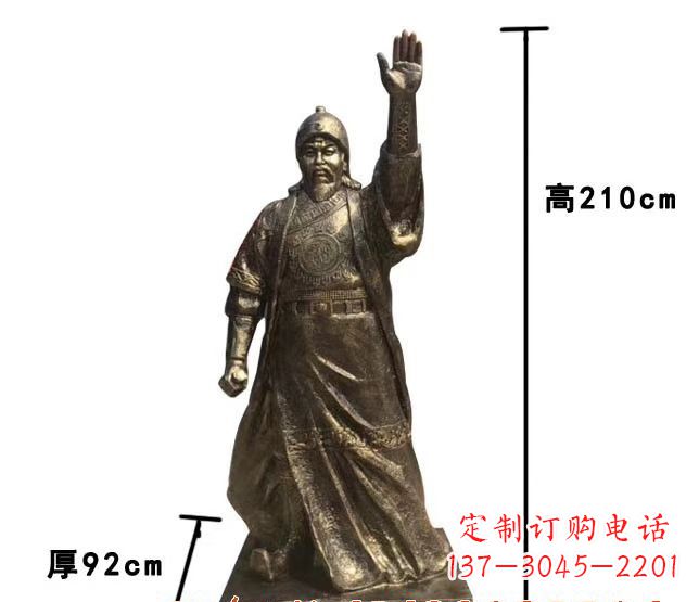 湖北成吉思汗象征蒙古民族英雄气概的铜雕