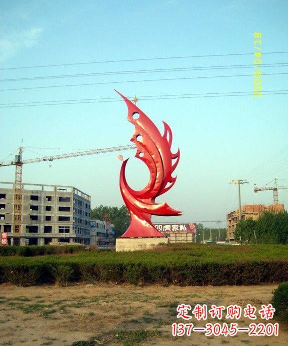 湖北不锈钢凤凰雕塑传承传统文化的艺术精品