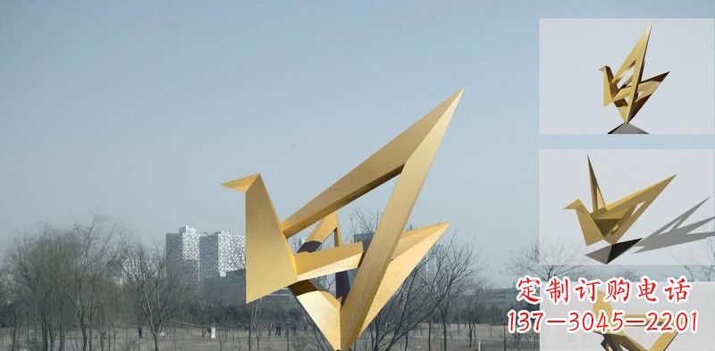 湖北丹顶鹤雕塑象征着城市的文化和精神