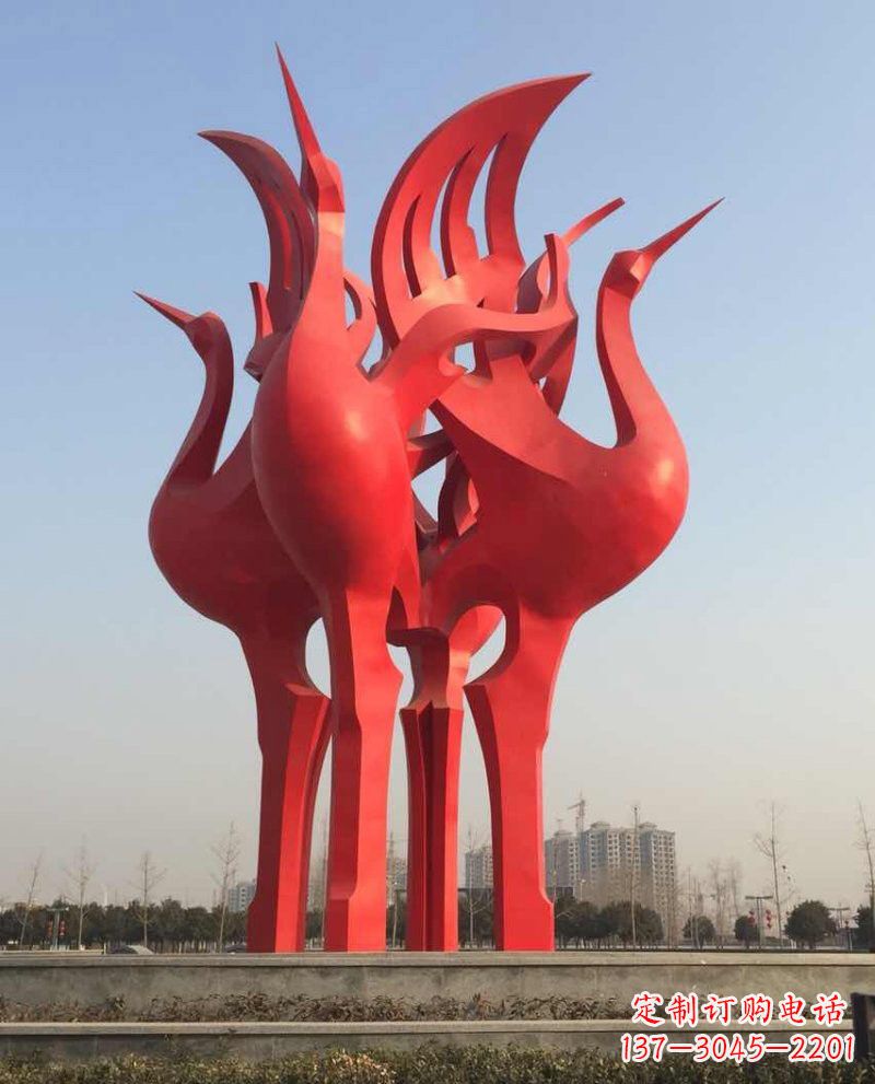 湖北仙鹤雕塑一座城市的标志