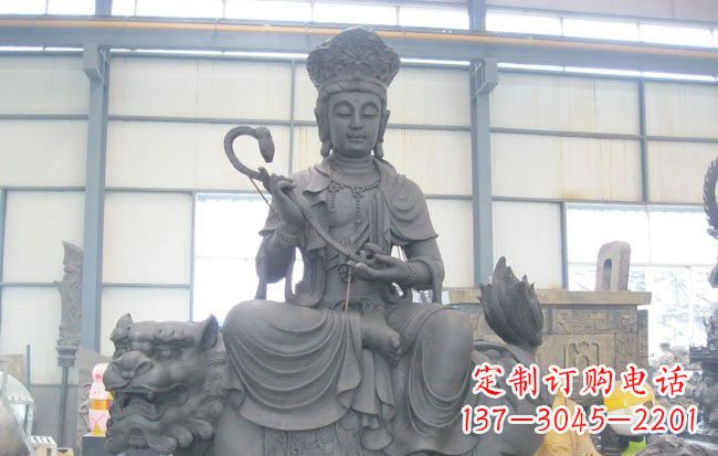 湖北文殊菩萨坐狮子雕塑
