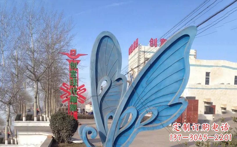 湖北抽象不锈钢蝴蝶雕塑把美丽永久定格