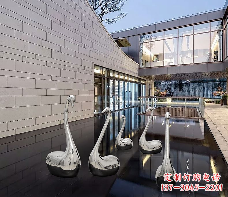 湖北质朴无华的不锈钢天鹅雕塑