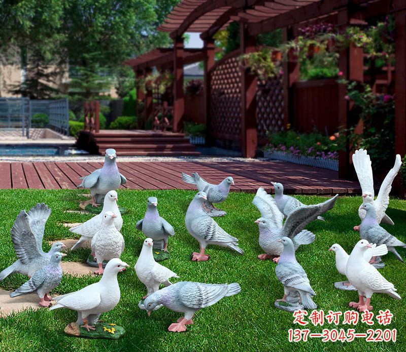 湖北抽象鸽子雕塑象征着和平的艺术作品