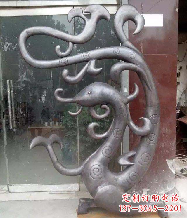 湖北抽象蛇景观动物铜雕