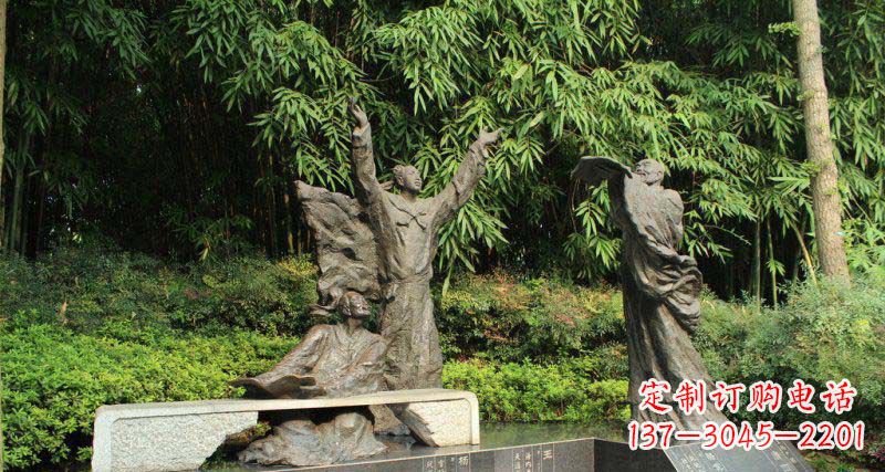 湖北昔日名人的铜雕传承