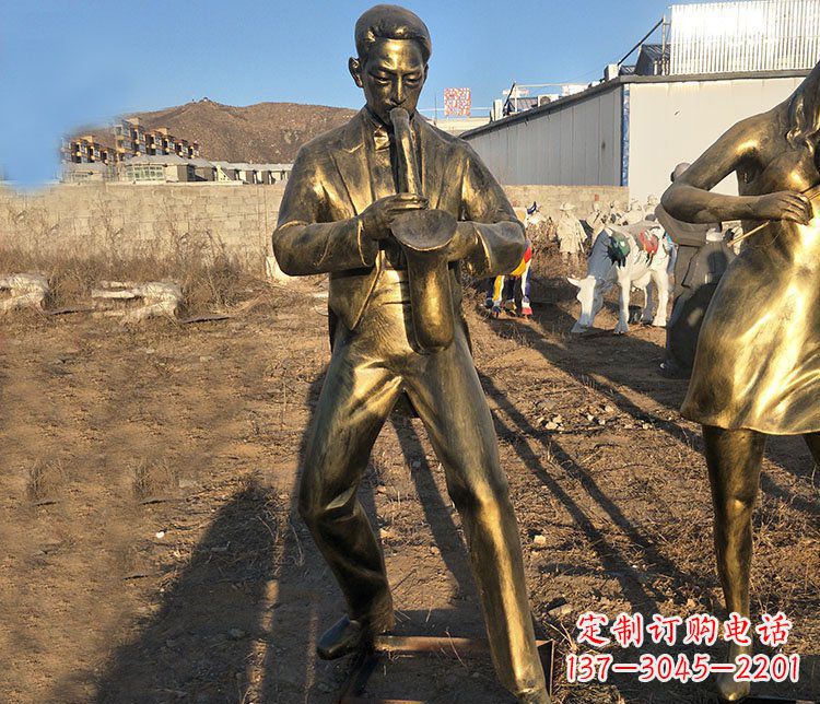 湖北铜雕萨克斯风音乐人物