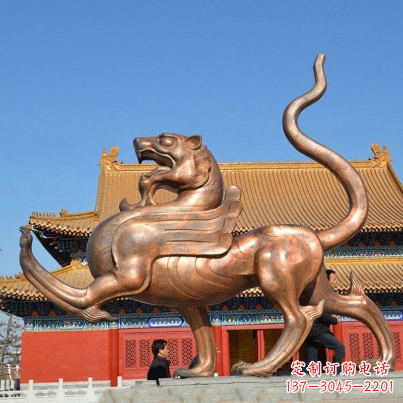 湖北传统文化动物雕塑纯铜白虎雕塑