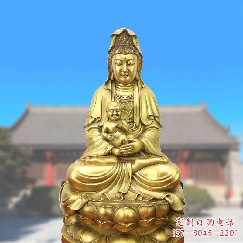 湖北纯铜观音坐像