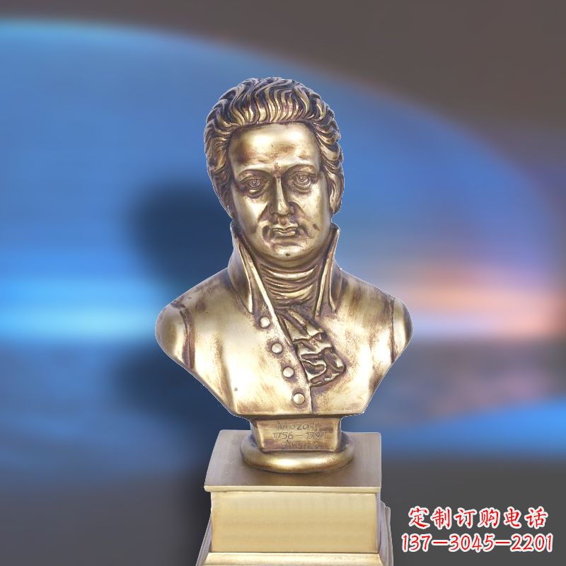 湖北纯铜莫扎特头像雕塑