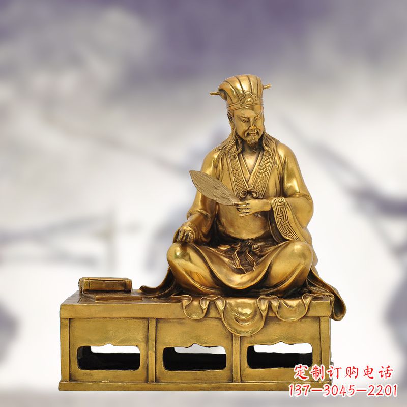 湖北纯铜诸葛亮雕塑
