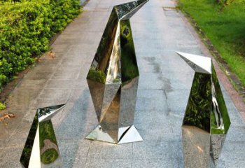 湖北精致的抽象不锈钢企鹅雕塑