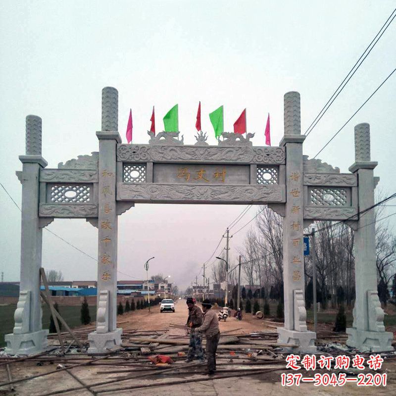 湖北传承古老石牌坊雕塑