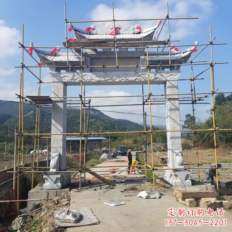 湖北村庄石牌坊雕塑传承民间文化