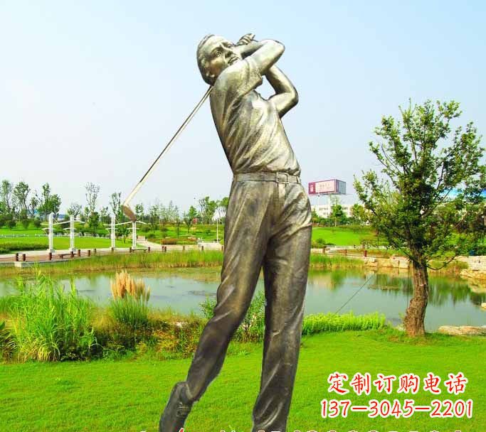 湖北打高尔夫球人物铜雕222