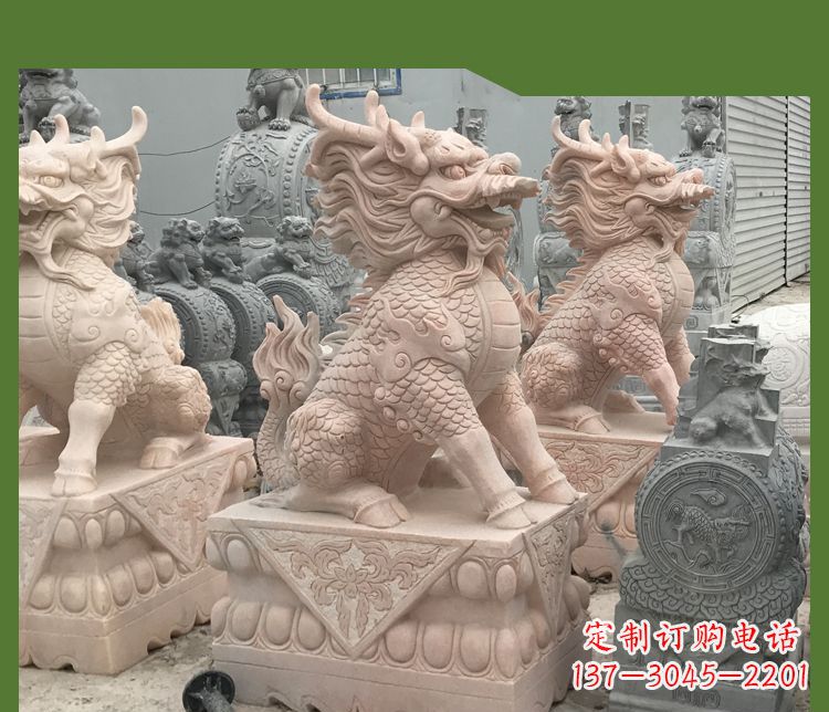 湖北大理石踩球麒麟——传承古代神话的雕塑