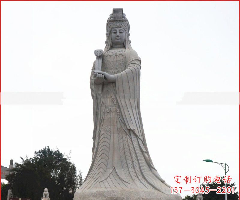 湖北大理石大型妈祖神像雕塑