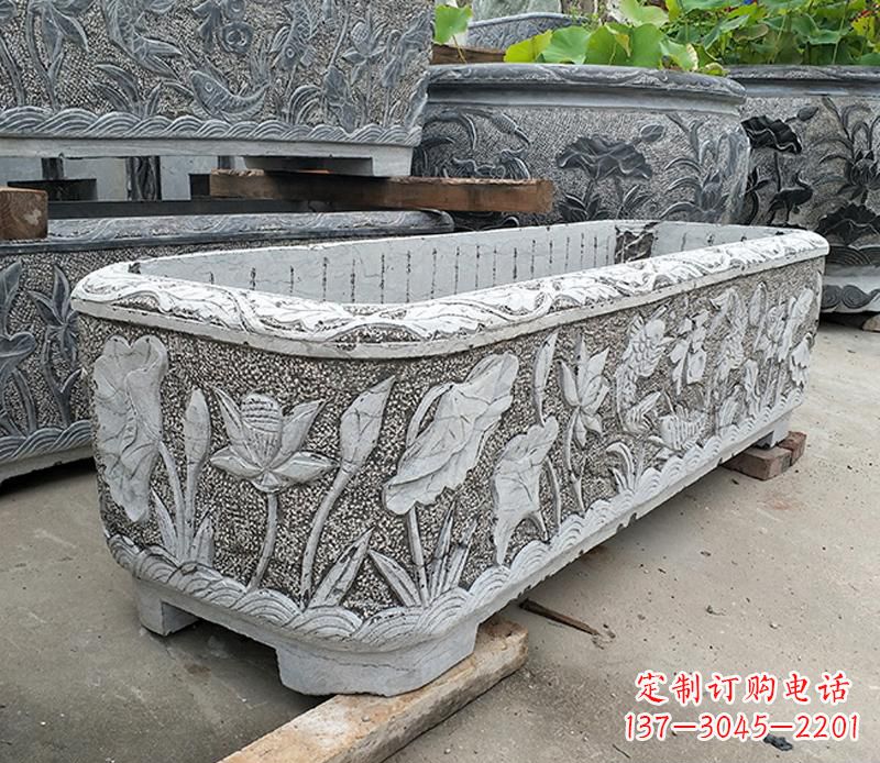 湖北大理石菊花水缸雕塑