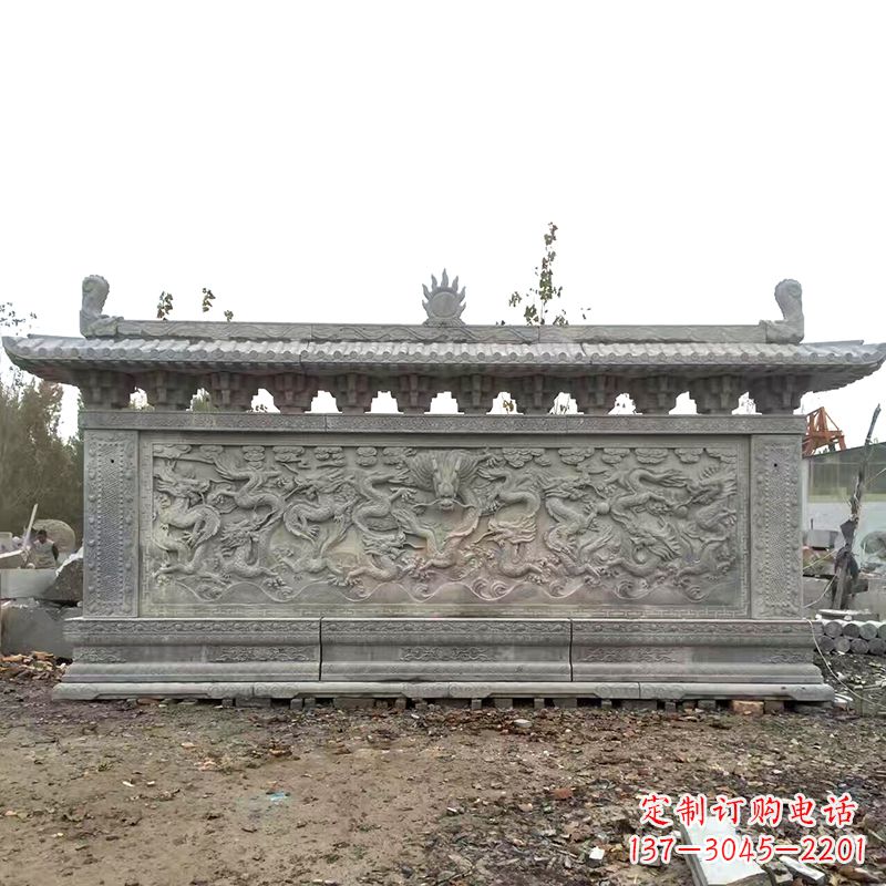 湖北大理石影壁雕塑美丽的艺术精品