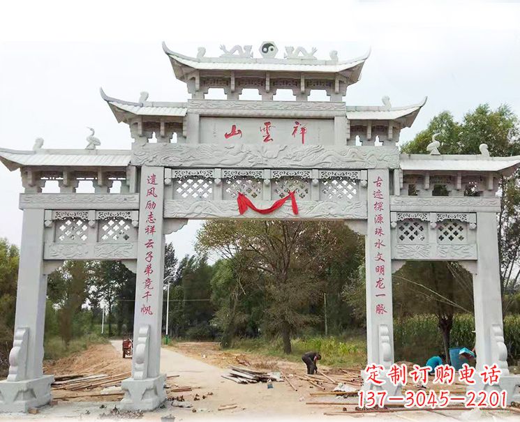 湖北大理石牌坊雕塑