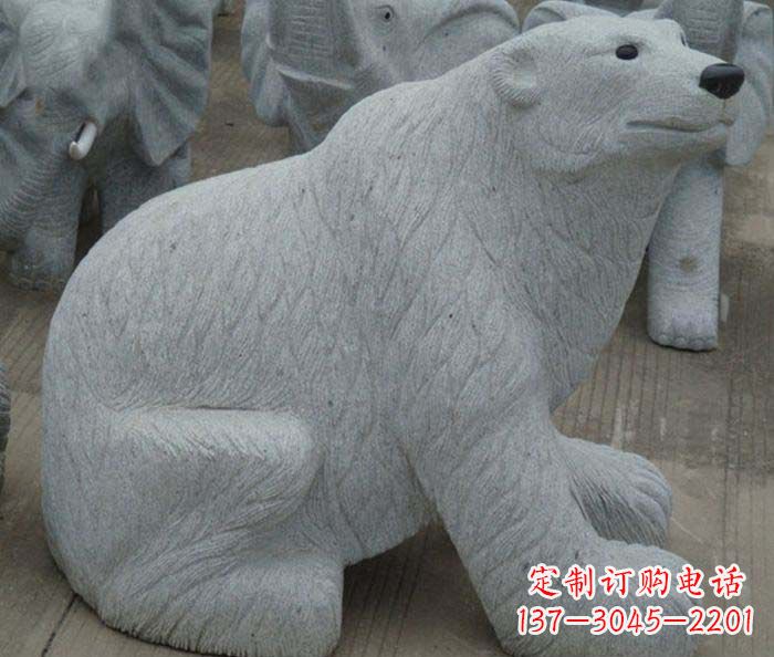 湖北精美大理石雕刻的北极熊