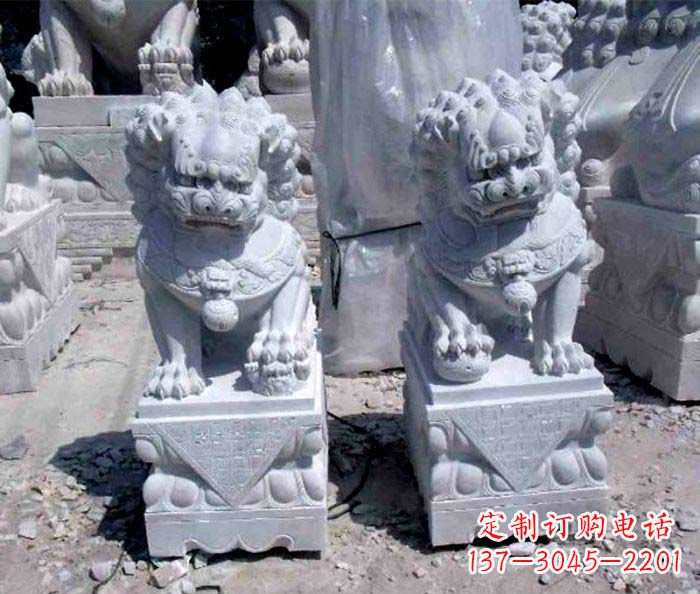湖北大理石仿古石狮子 (2)