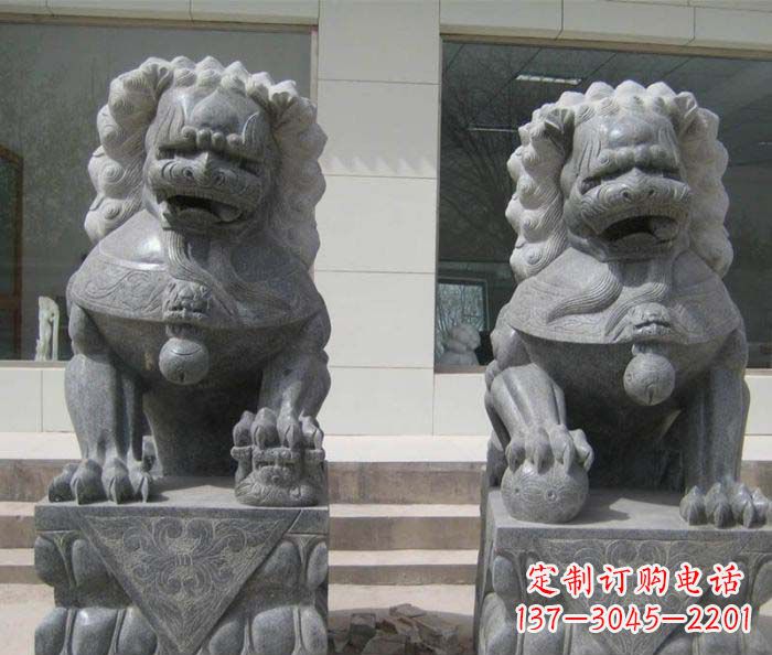 湖北大理石雕刻的狮子雕塑
