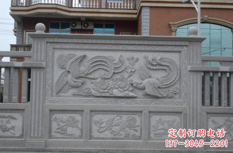 湖北大理石凤凰壁画浮雕