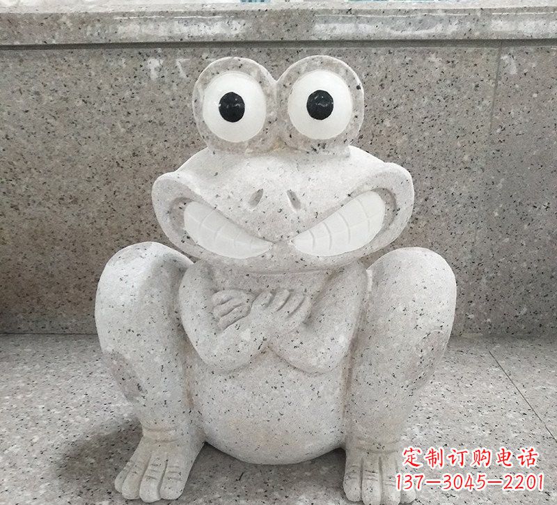 湖北大理石公园精美青蛙雕塑