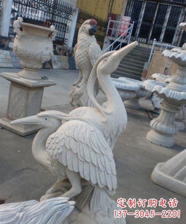 湖北中领雕塑仙鹤石雕