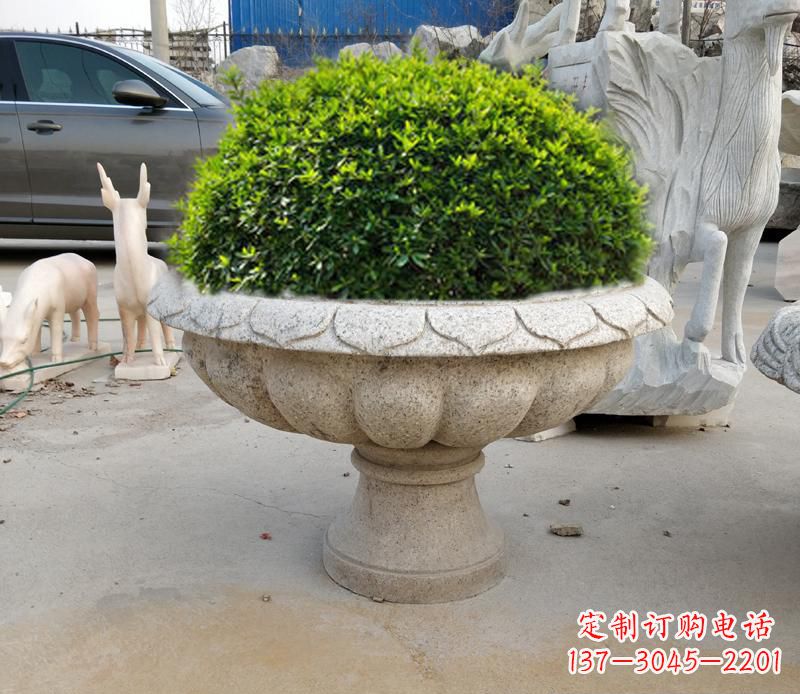 湖北优雅大理石花盆雕塑