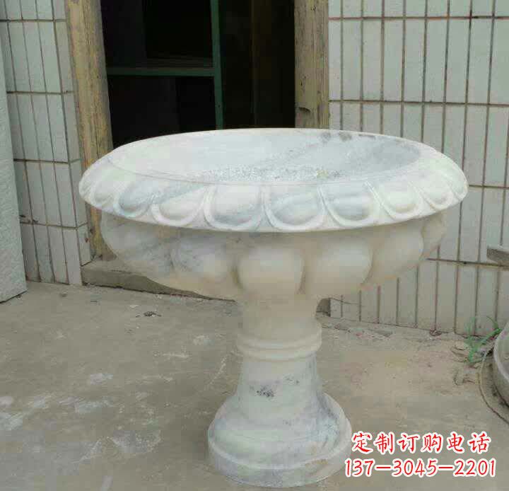 湖北大理石花盆雕塑精美绝伦,艺术风采