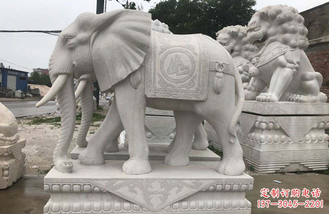 湖北大理石大象雕塑