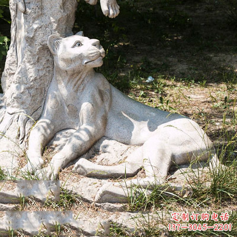 湖北风采灵动的大理石金钱豹雕塑