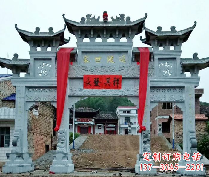 湖北精美大理石牌坊雕塑