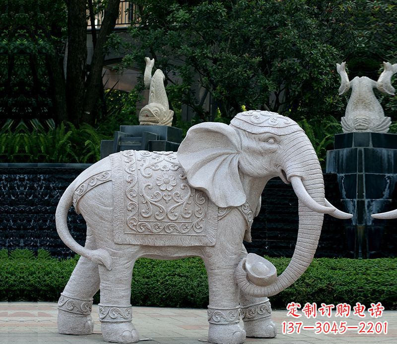 湖北以大理石为材料的完美大象雕塑