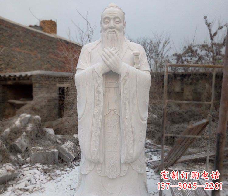 湖北大理石孔子行教像古代名人石雕