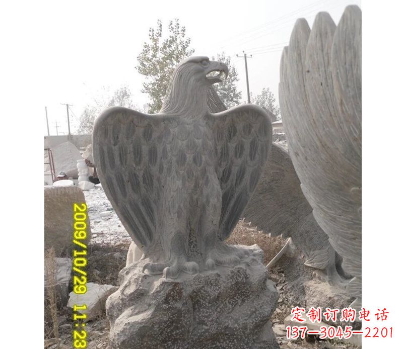 湖北大理石老鹰雕塑，高贵雄威气势