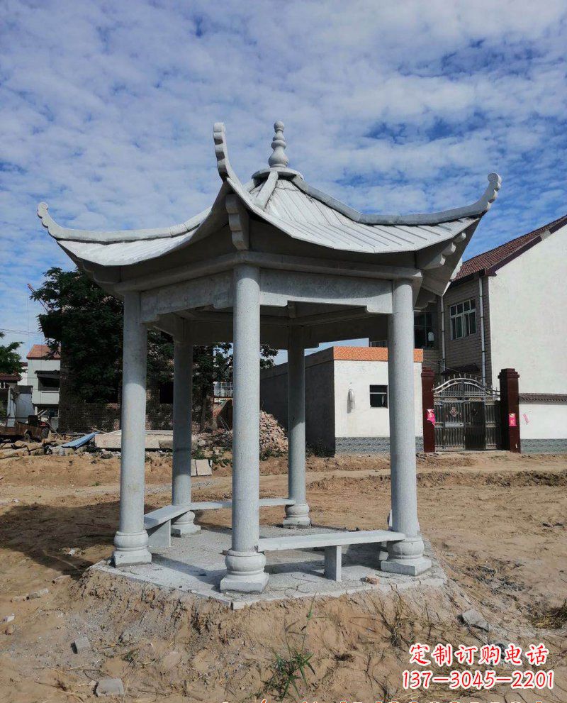 湖北典雅大理石凉亭雕塑