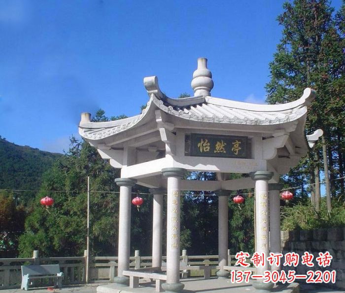 湖北精美大理石凉亭雕塑