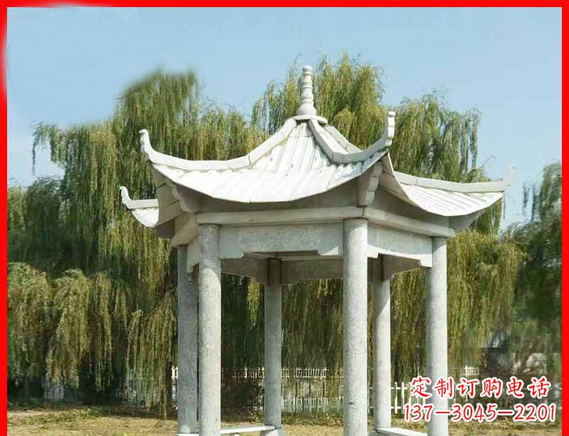 湖北精美大理石凉亭雕塑