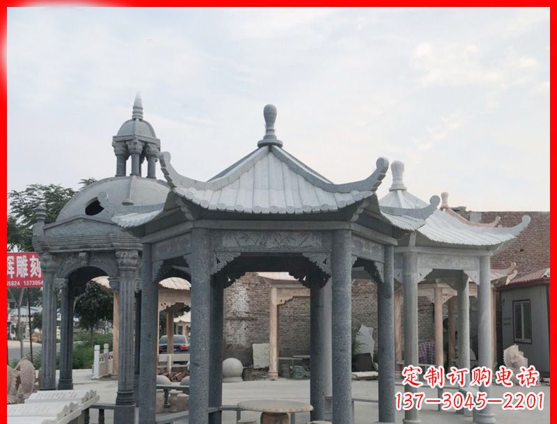 湖北六角凉亭石雕