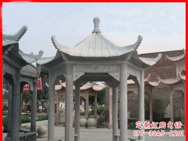 湖北大理石凉亭石雕