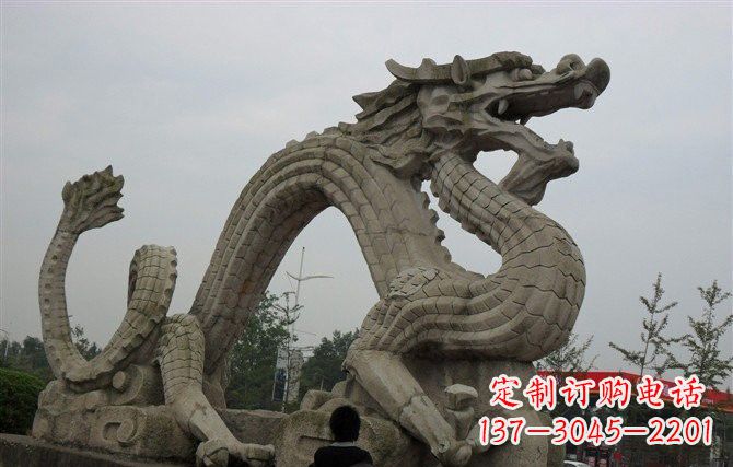 湖北大理石龙雕塑,象征着力量与尊贵
