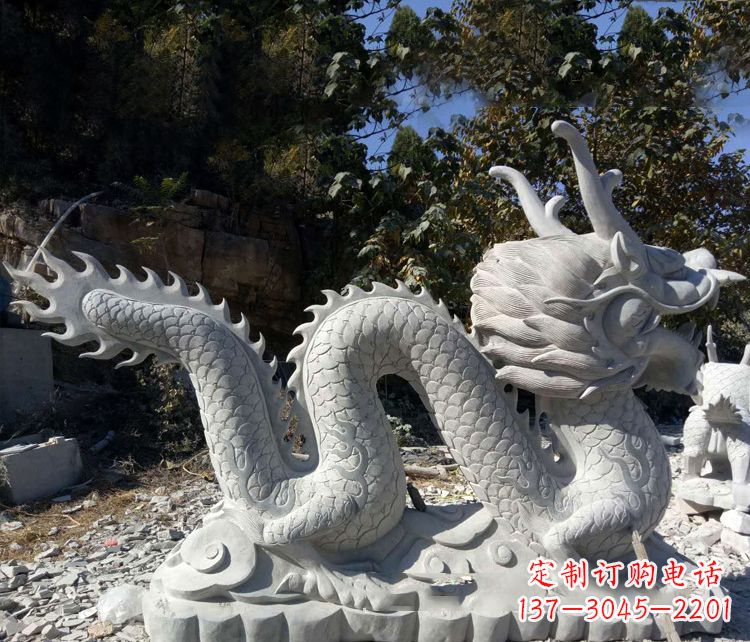 湖北精美大理石龙雕塑