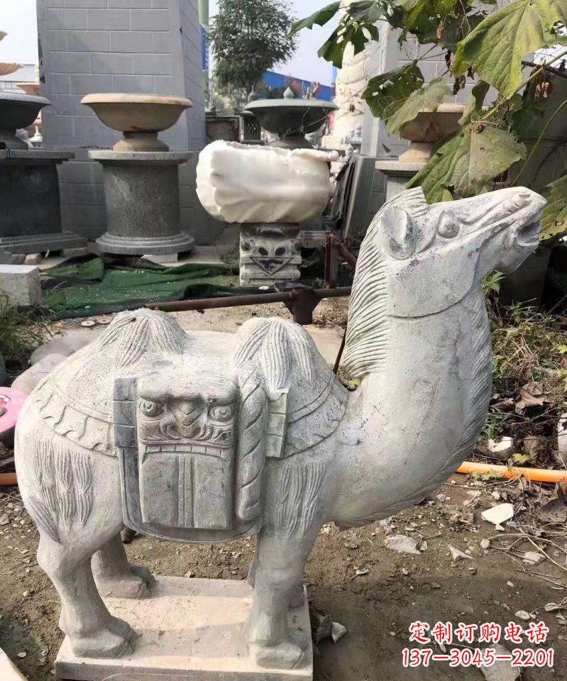 湖北精美大理石骆驼雕塑