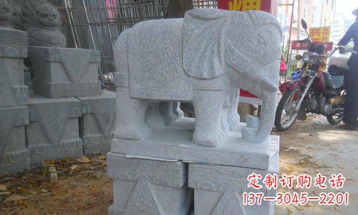 湖北中领雕塑大象招财镇宅石雕