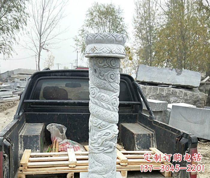 湖北大理石龙柱雕塑