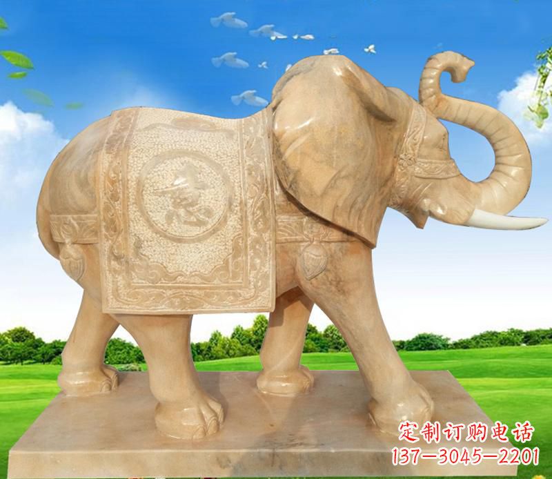 湖北大理石喷水大象雕塑